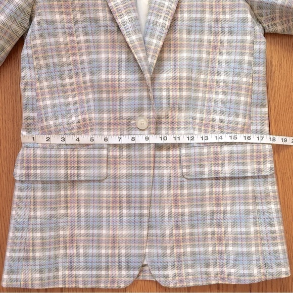 COS Checked Plaid Wool Blend One Button Tailored Blazer - Picture 11 of 16